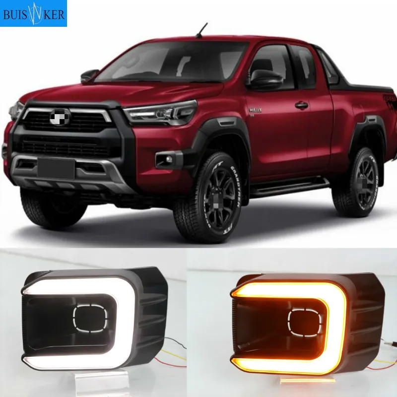 1 Pair Car LED Daytime Running Light Turn Yellow Signal Relay 12V DRL Daylight For Toyota Hilux Revo Rocco 2020 2021
1 Pair Car LED Daytime Running Light Turn Yellow Signal Relay 12V DRL Daylight For Toyota Hilux Revo Rocco 2020 2021