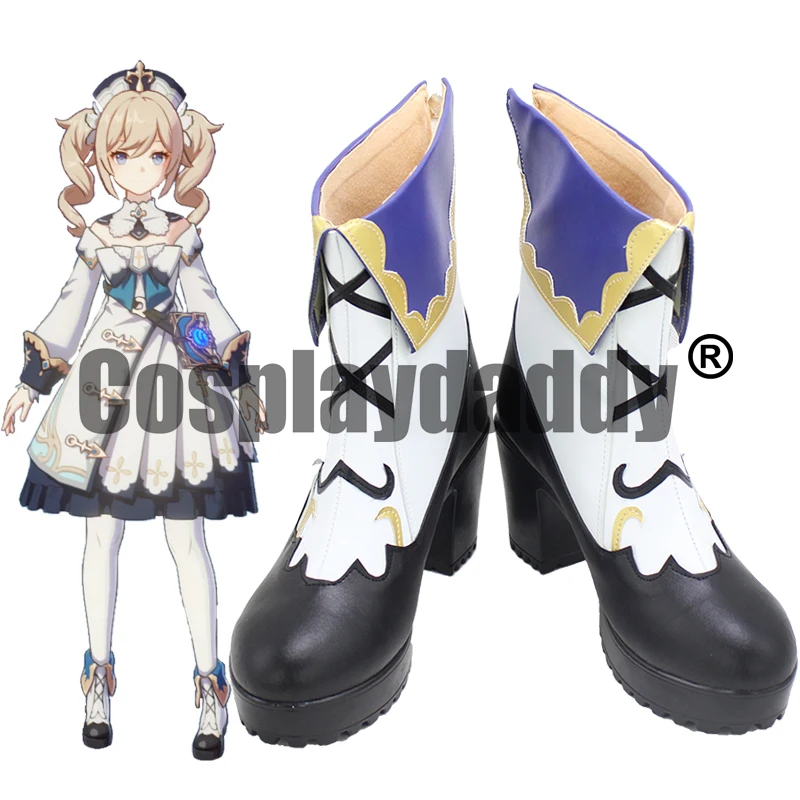 Genshin Impact Mondstadt Church of Favonius Deaconess Shining Idol Barbara Pegg Cosplay Shoes Block Heel Ankle Boot X002
Genshin Impact Mondstadt Church of Favonius Deaconess Shining Idol Barbara Pegg Cosplay Shoes Block Heel Ankle Boot X002
