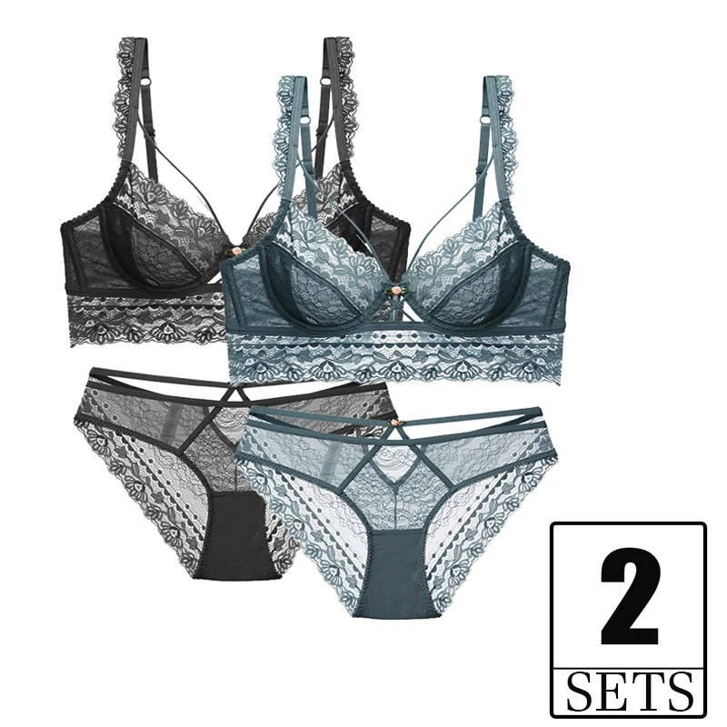 2 Piece Sets Deep V Women Bra And Panties Sexy Lingerie Transparent Ultra Thin Lace Push Up Underwear Plus Size Bras Black B C D
2 Piece Sets Deep V Women Bra And Panties Sexy Lingerie Transparent Ultra Thin Lace Push Up Underwear Plus Size Bras Black B C D
