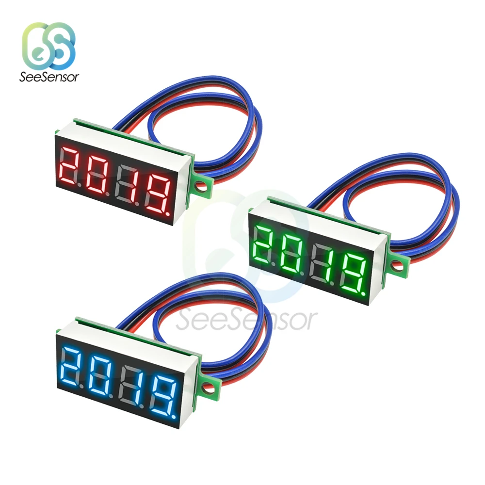 0.36 inch LED Digital Voltmeter DC 0-100V Voltage Meter Auto Car Mobile Power Voltage Tester Detector 3 Wire Red Green Blue
0.36 inch LED Digital Voltmeter DC 0-100V Voltage Meter Auto Car Mobile Power Voltage Tester Detector 3 Wire Red Green Blue