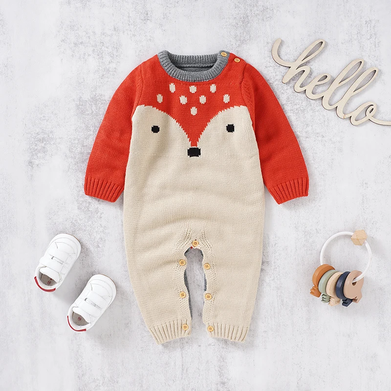 Newborn Baby Rompers Knitted Infant Boy Jumpsuit Outfits Cute Cartoon Fox Toddler Kid Girl Clothing Long Sleeve Autumn Playsuits
Newborn Baby Rompers Knitted Infant Boy Jumpsuit Outfits Cute Cartoon Fox Toddler Kid Girl Clothing Long Sleeve Autumn Playsuits