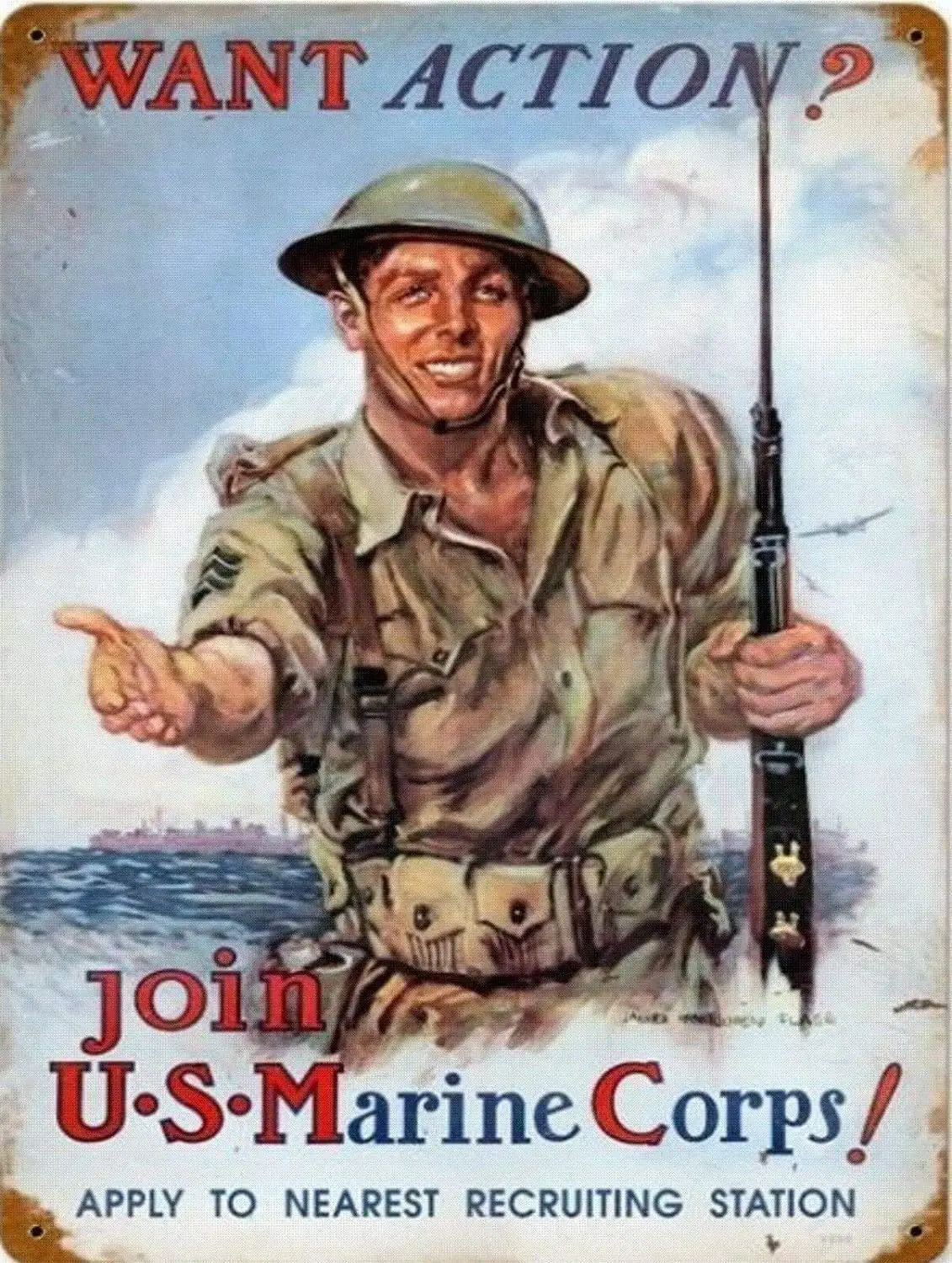 Vintage New Tin Poster Collection s-Us Marine Corps Recruitment Metal 8X12 Inch Retro Art Home Bar Restaurant Coffee Shop Gard
Vintage New Tin Poster Collection s-Us Marine Corps Recruitment Metal 8X12 Inch Retro Art Home Bar Restaurant Coffee Shop Gard