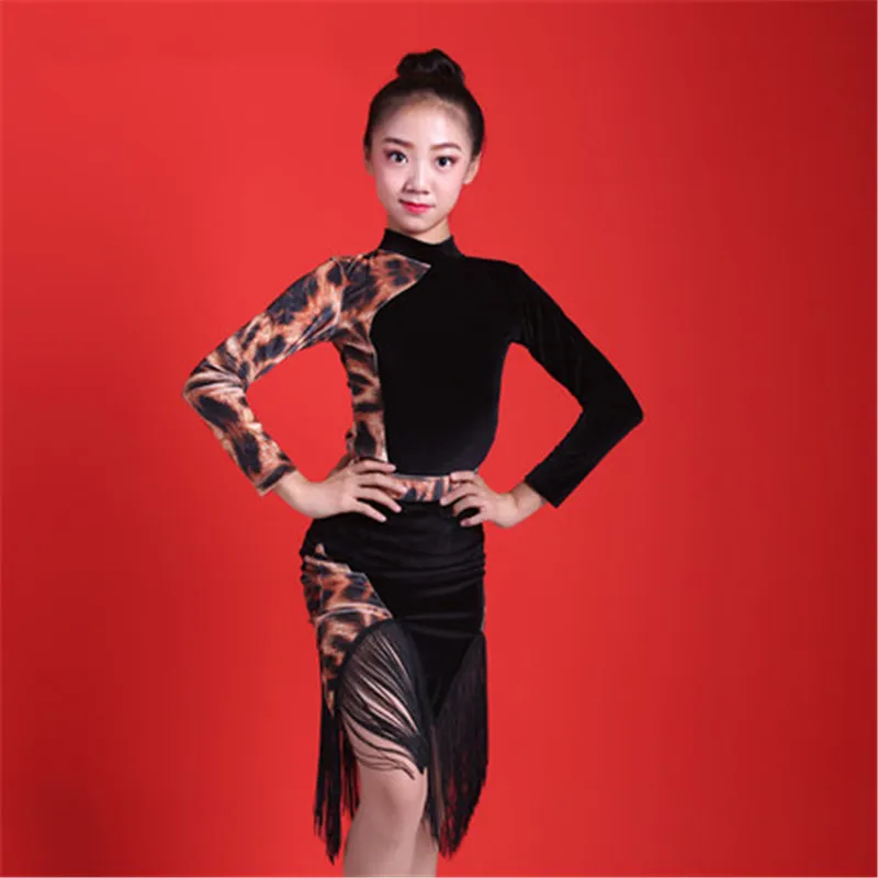 New Kids Latin Dresses For Girls Long Sleeves Dance Clothes Pink Leopad/Black Dress V-Neck Performance Dance Wear Practice Dress
New Kids Latin Dresses For Girls Long Sleeves Dance Clothes Pink Leopad/Black Dress V-Neck Performance Dance Wear Practice Dress