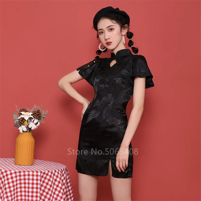Cheongsam Vintage Chinese Dress Dragon Women Girs Satin Gothic Style Qipao Short Sleeve Party New Year Clothes Harajuku Vestido
Cheongsam Vintage Chinese Dress Dragon Women Girs Satin Gothic Style Qipao Short Sleeve Party New Year Clothes Harajuku Vestido