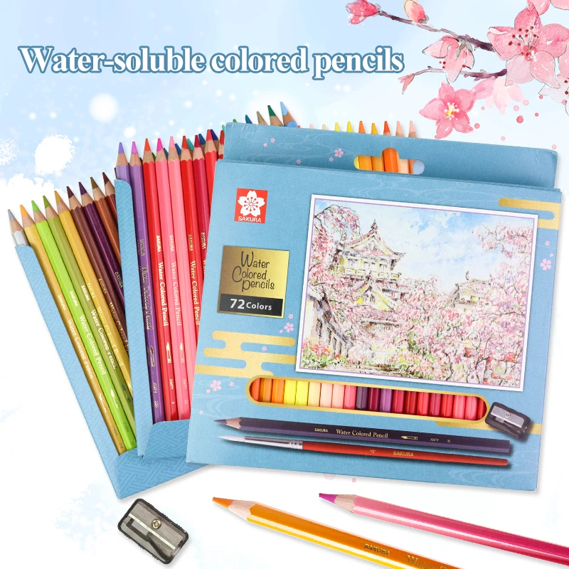 SAKURA профессиональные водорастворимые цветные карандаши 72 цвета акварель акварель рисунок цветной карандаш канцелярские принадлежности XWPY
SAKURA профессиональные водорастворимые цветные карандаши 72 цвета акварель акварель рисунок цветной карандаш канцелярские принадлежности XWPY