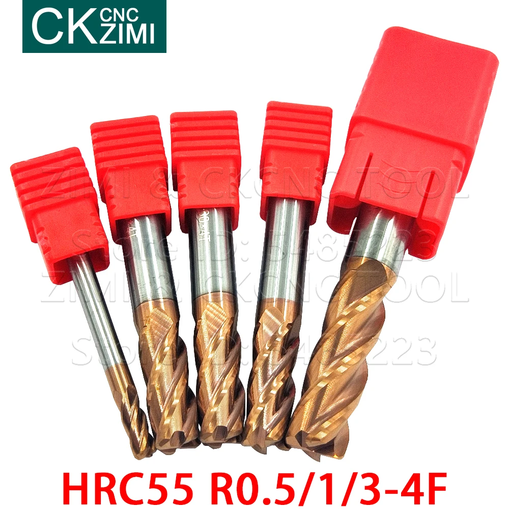 1P R0.5 R1 R3 4mm 6mm 8mm 10mm 12mm HRC55 HRC60 HRC65 4F 4Flutes End mills Round nose Milling Cutter Metal milling Cutting Tools
1P R0.5 R1 R3 4mm 6mm 8mm 10mm 12mm HRC55 HRC60 HRC65 4F 4Flutes End mills Round nose Milling Cutter Metal milling Cutting Tools