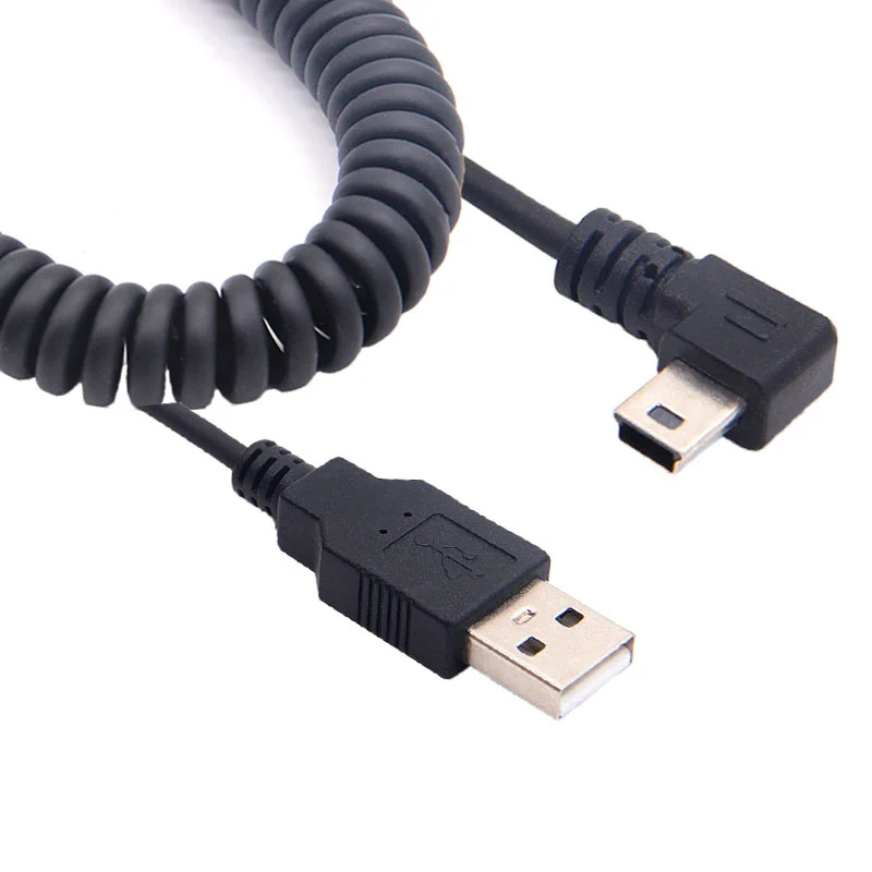 USB 2.0 Male to Mini USB Right angled 90 degree Flexible Spring Retractable Charging data Cable for Car navigation GPS MP3/MP4
USB 2.0 Male to Mini USB Right angled 90 degree Flexible Spring Retractable Charging data Cable for Car navigation GPS MP3/MP4