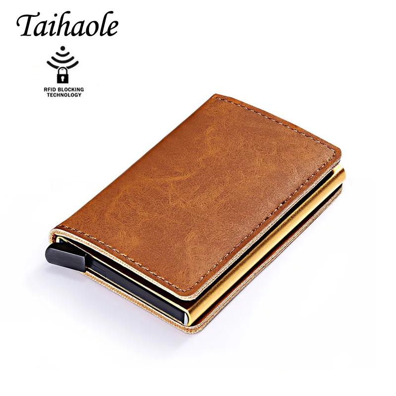 2020 New Smart Credit Card Holder RFID Blocking Card Holder Automatic Hasp Men Wallet PU Leather Bank Business ID Card Holder
2020 New Smart Credit Card Holder RFID Blocking Card Holder Automatic Hasp Men Wallet PU Leather Bank Business ID Card Holder