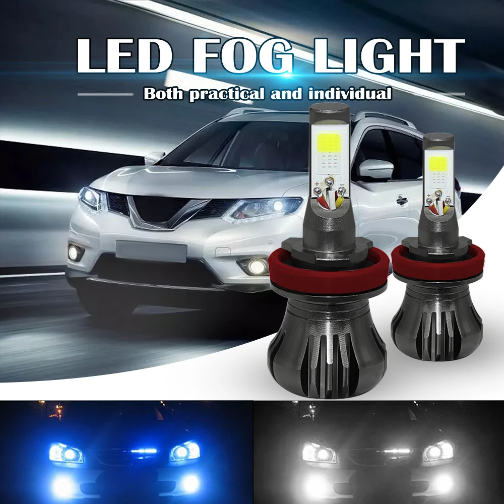 2Pcs Dual Color 160W H8 H9 H11 LED Car Headlight Bulbs 6000K White + 8000K Ice Blue Colors Strobe Fog Lamp Bulb COB Bulb For Car
2Pcs Dual Color 160W H8 H9 H11 LED Car Headlight Bulbs 6000K White + 8000K Ice Blue Colors Strobe Fog Lamp Bulb COB Bulb For Car