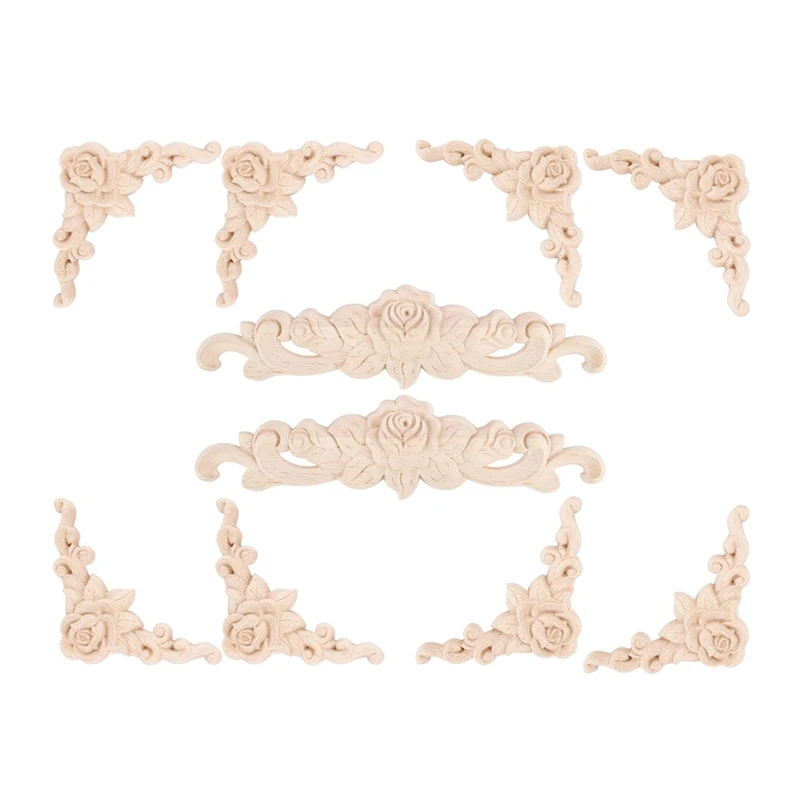 10 Pcs Wood Carved Wall Decor Floral Wood Carved Applique Corner Decorative for Furniture Door Cabinet Bed Decorations
10 Pcs Wood Carved Wall Decor Floral Wood Carved Applique Corner Decorative for Furniture Door Cabinet Bed Decorations