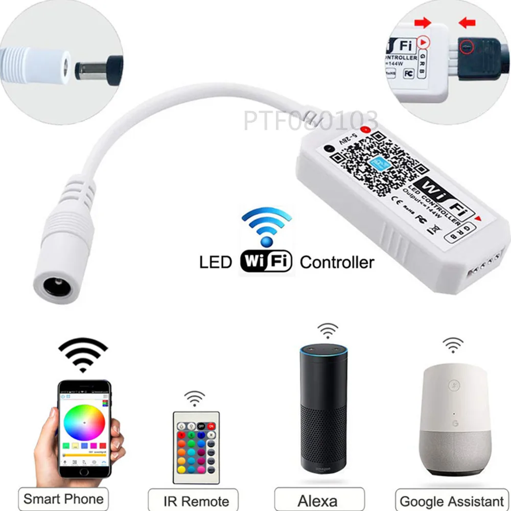 Wifi RGB / RGBW LED Controller Mini DC12V With RF IR 24Key Remote Control For RGB / RGBW LED Strip 5050 3528 RGB RGBW Lights
Wifi RGB / RGBW LED Controller Mini DC12V With RF IR 24Key Remote Control For RGB / RGBW LED Strip 5050 3528 RGB RGBW Lights