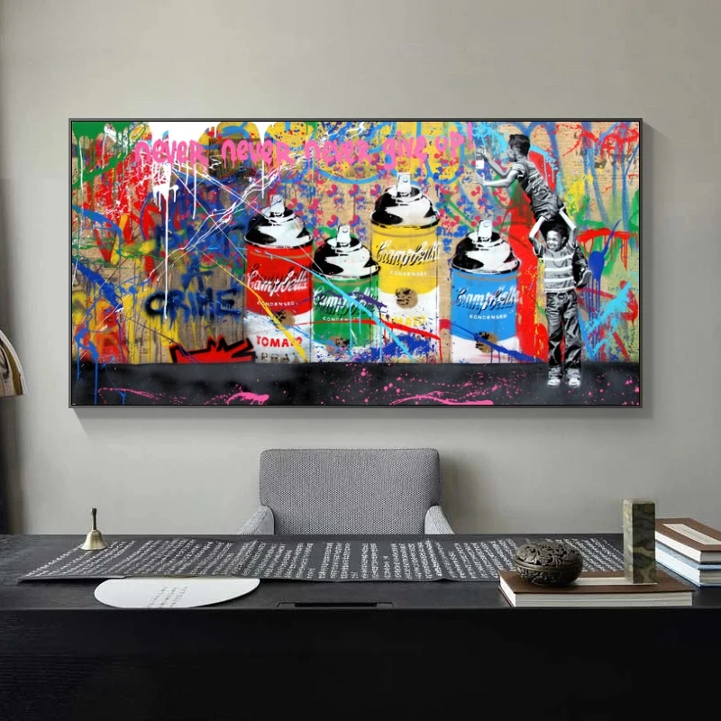 Banksy Art Never Give Up Canvas Paintings on The Wall Art Posters and Prints Graffiti Street Art Pictures for Modern Home Cuadro
Banksy Art Never Give Up Canvas Paintings on The Wall Art Posters and Prints Graffiti Street Art Pictures for Modern Home Cuadro