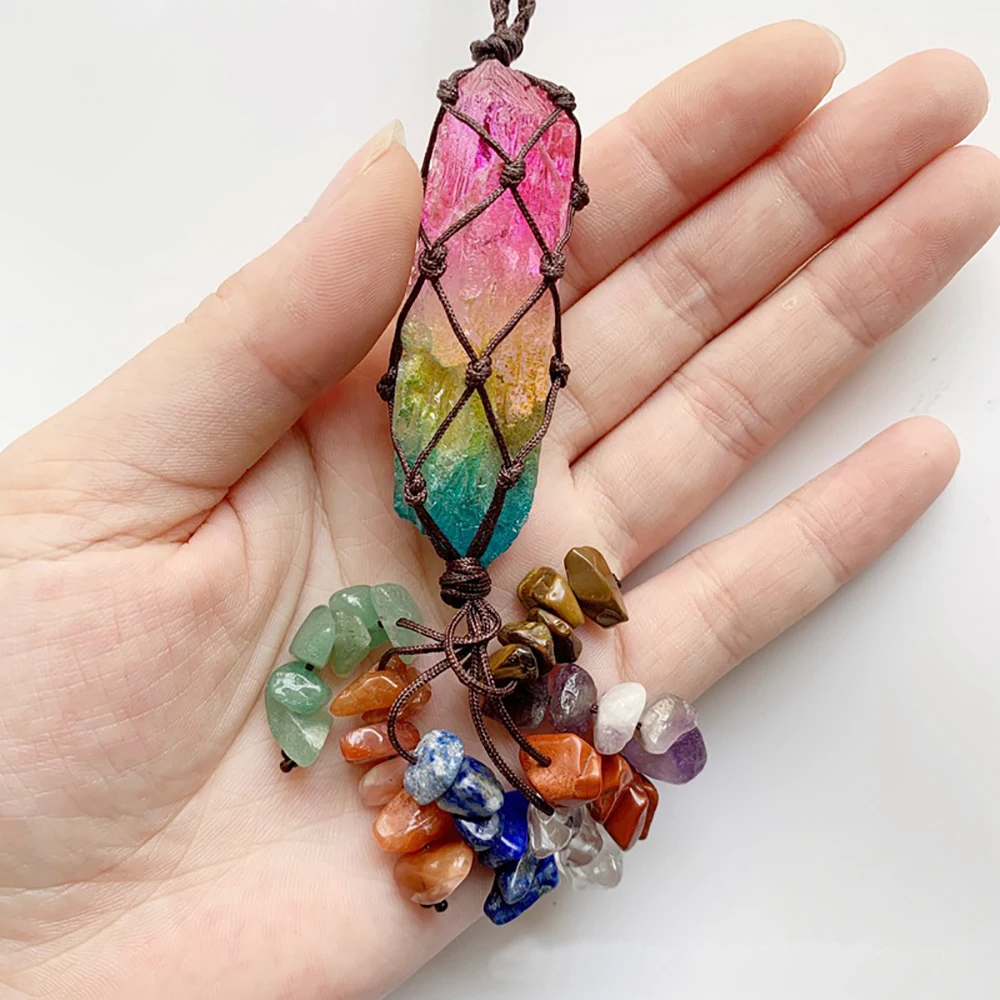 7 Chakra Crystal Column Tassels Pendant Rainbow Raw Gemstone for Car Charm Feng Shui Decor Reiki Healing Hanging Ornament Gifts
7 Chakra Crystal Column Tassels Pendant Rainbow Raw Gemstone for Car Charm Feng Shui Decor Reiki Healing Hanging Ornament Gifts