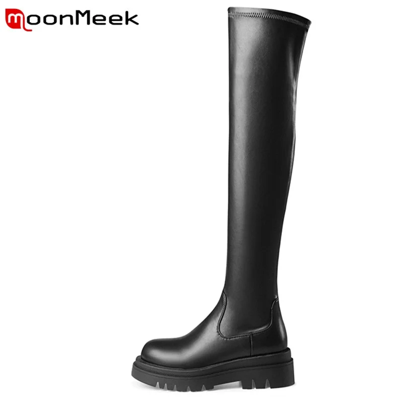 MoonMeek 2022 New Arrival High Heels Platform Boots Over The Knee Boots Popular Fashion Cow Leather Boots Women Winter Shoes
MoonMeek 2022 New Arrival High Heels Platform Boots Over The Knee Boots Popular Fashion Cow Leather Boots Women Winter Shoes