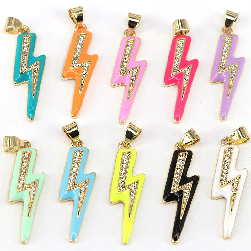 10Pcs,Gold Filled Enamel Colorful Lightning Shape Pendant, Enamel Cubic Zircon Lightning Charm,DIY Jewelry Findings
10Pcs,Gold Filled Enamel Colorful Lightning Shape Pendant, Enamel Cubic Zircon Lightning Charm,DIY Jewelry Findings