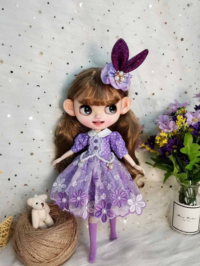 Женское фиолетовое кружевное платье 1/6, 30 см, ткань для игрушек bjd (подходит для Pullip,Ob24, Licca)
Женское фиолетовое кружевное платье 1/6, 30 см, ткань для игрушек bjd (подходит для Pullip,Ob24, Licca)