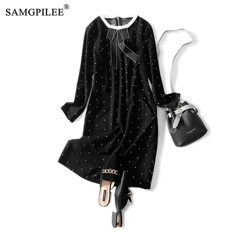 Dress Women Autumn 2023 Casual Women Dresses A-line Geometric Three Quarter Sleeve Bow O-neck Women Autumn Sundress
Dress Women Autumn 2023 Casual Women Dresses A-line Geometric Three Quarter Sleeve Bow O-neck Women Autumn Sundress
