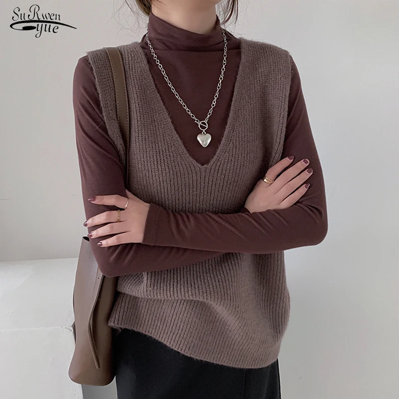 Korean Sleeveless Solid V-Neck Pullover Sweater Autumn New Loose Knitted Sweater Vest Women Black Vests Winter Sweaters 15991
Korean Sleeveless Solid V-Neck Pullover Sweater Autumn New Loose Knitted Sweater Vest Women Black Vests Winter Sweaters 15991