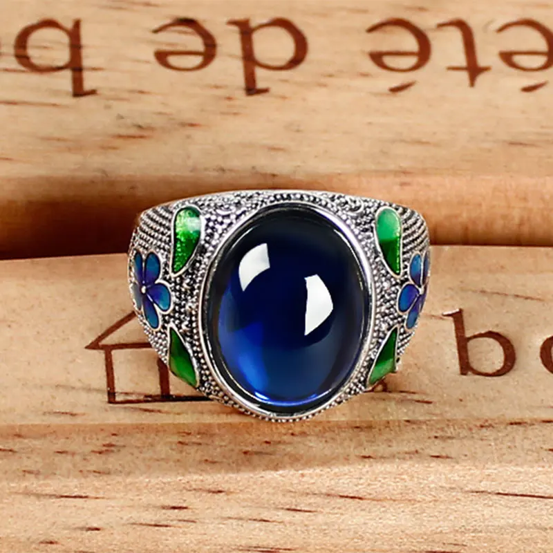 ZHJIASHUN Vintage Natural Round Rings For Women Retro 925 Sterling Silver Blue Stone Ring Cloisonne Enamel Jewelry
ZHJIASHUN Vintage Natural Round Rings For Women Retro 925 Sterling Silver Blue Stone Ring Cloisonne Enamel Jewelry