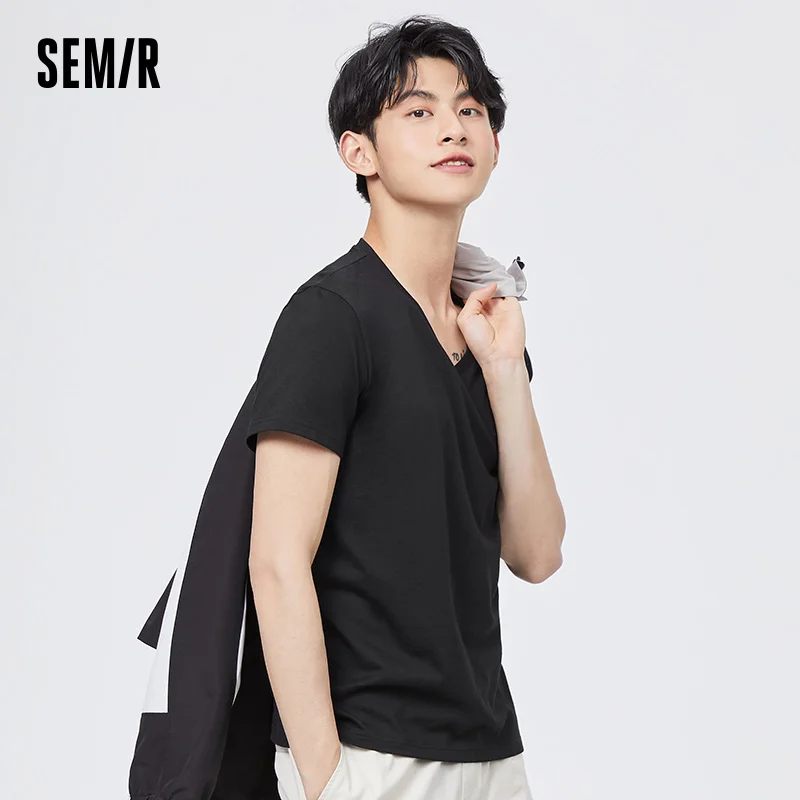 SEMIR T-Shirts Men Short Sleeve Pure Cotton White Bottoming Tshirt Man Half Sleeve V Neck Tshirt Large Trend Solid Tops Summer
SEMIR T-Shirts Men Short Sleeve Pure Cotton White Bottoming Tshirt Man Half Sleeve V Neck Tshirt Large Trend Solid Tops Summer