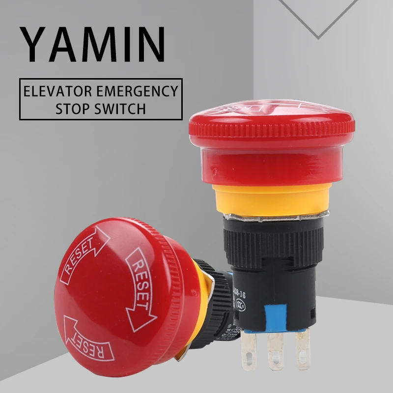 2pcs/lot Mushroom Head 22mm Elevator Emergency Stop 3 Pins Latching Lock Rotary Push Button Switch 1NO 1NC
2pcs/lot Mushroom Head 22mm Elevator Emergency Stop 3 Pins Latching Lock Rotary Push Button Switch 1NO 1NC
