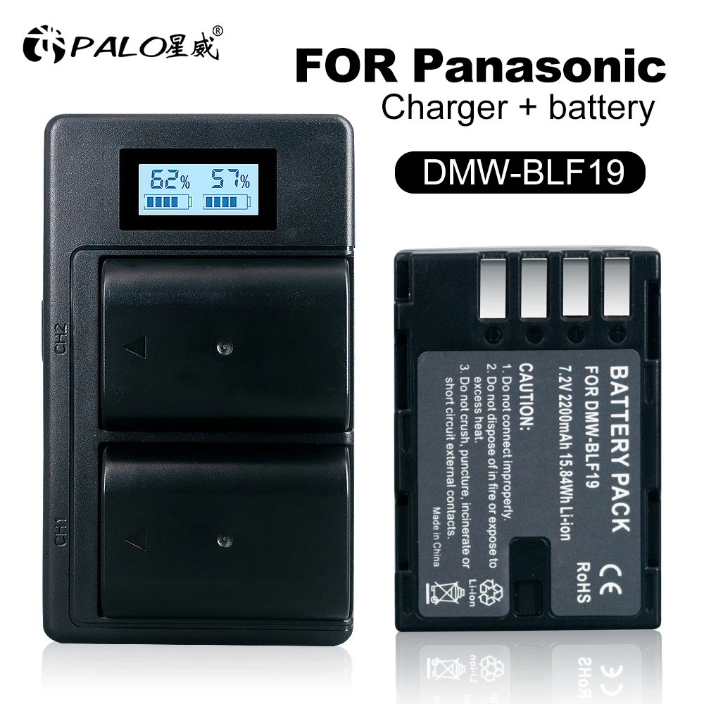 PALO 2200mAh DMW-BLF19E DMW-BLF19 Camera Battery DMW BLF19 BLF19 BLF19E +LCD Dual USB Charger for Panasonic Lumix GH3 GH4 GH5 G9
PALO 2200mAh DMW-BLF19E DMW-BLF19 Camera Battery DMW BLF19 BLF19 BLF19E +LCD Dual USB Charger for Panasonic Lumix GH3 GH4 GH5 G9