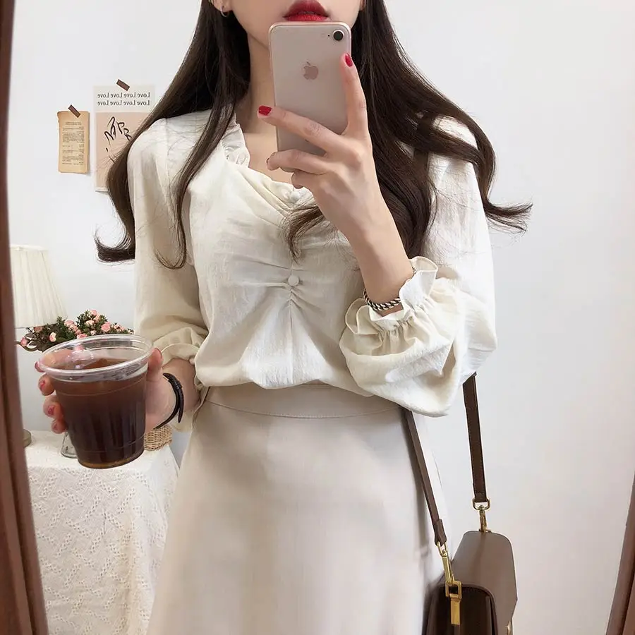 S-XL New Spring femme Casual Summer Girls blouse Women Shirt long Sleeve Patchwork Women Blouses Female Top vetement femme
S-XL New Spring femme Casual Summer Girls blouse Women Shirt long Sleeve Patchwork Women Blouses Female Top vetement femme