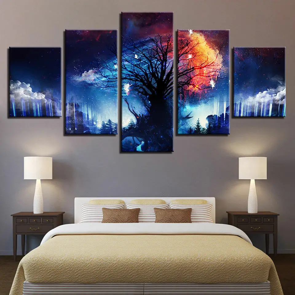 No Framed Canvas 5Pcs Tree of Life Fantasy Color Art Posters Pictures For Living Room Cuadros Home Decor Paintings Decorations
No Framed Canvas 5Pcs Tree of Life Fantasy Color Art Posters Pictures For Living Room Cuadros Home Decor Paintings Decorations