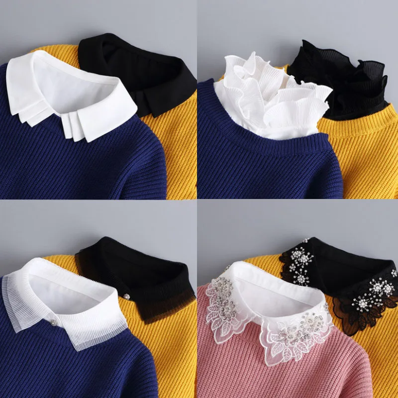 White Lapel Fake Collar Neck Decorative Chiffon Cotton Chocker Women Detachable False Collar Shirt Doll Lace Ladies Half Shirt
White Lapel Fake Collar Neck Decorative Chiffon Cotton Chocker Women Detachable False Collar Shirt Doll Lace Ladies Half Shirt