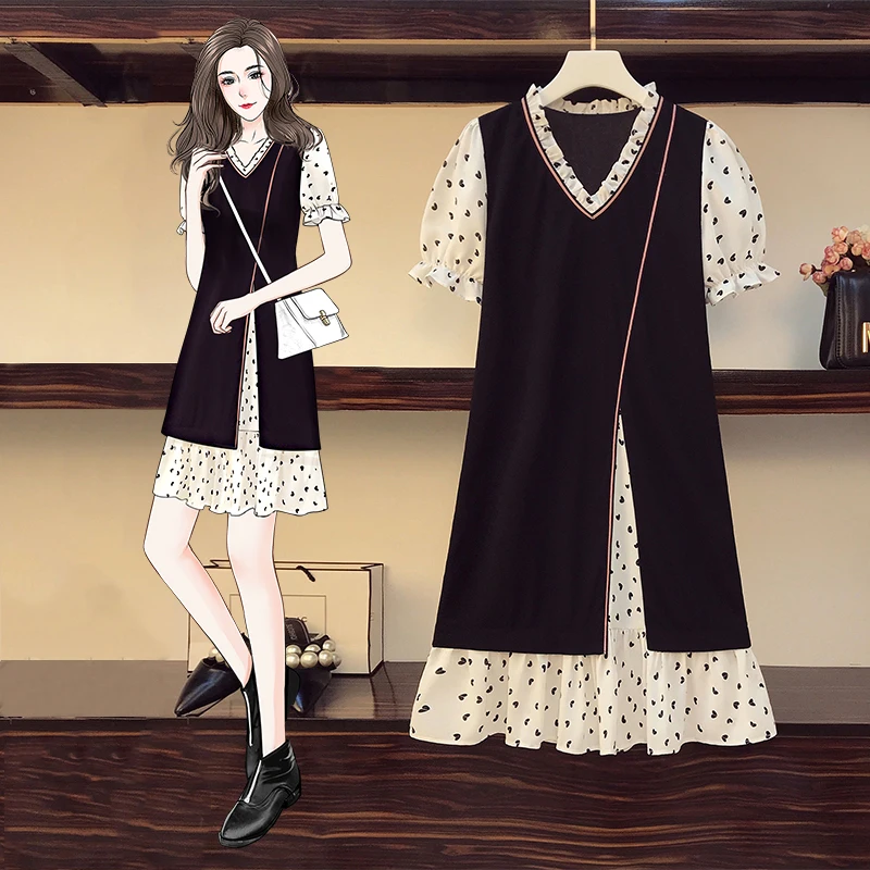 EHQAXIN Summer Women's Retro Stitching Dress V-Neck Puff Sleeve Love Pattern French Dress Fashion Temperament L-5XL
EHQAXIN Summer Women's Retro Stitching Dress V-Neck Puff Sleeve Love Pattern French Dress Fashion Temperament L-5XL