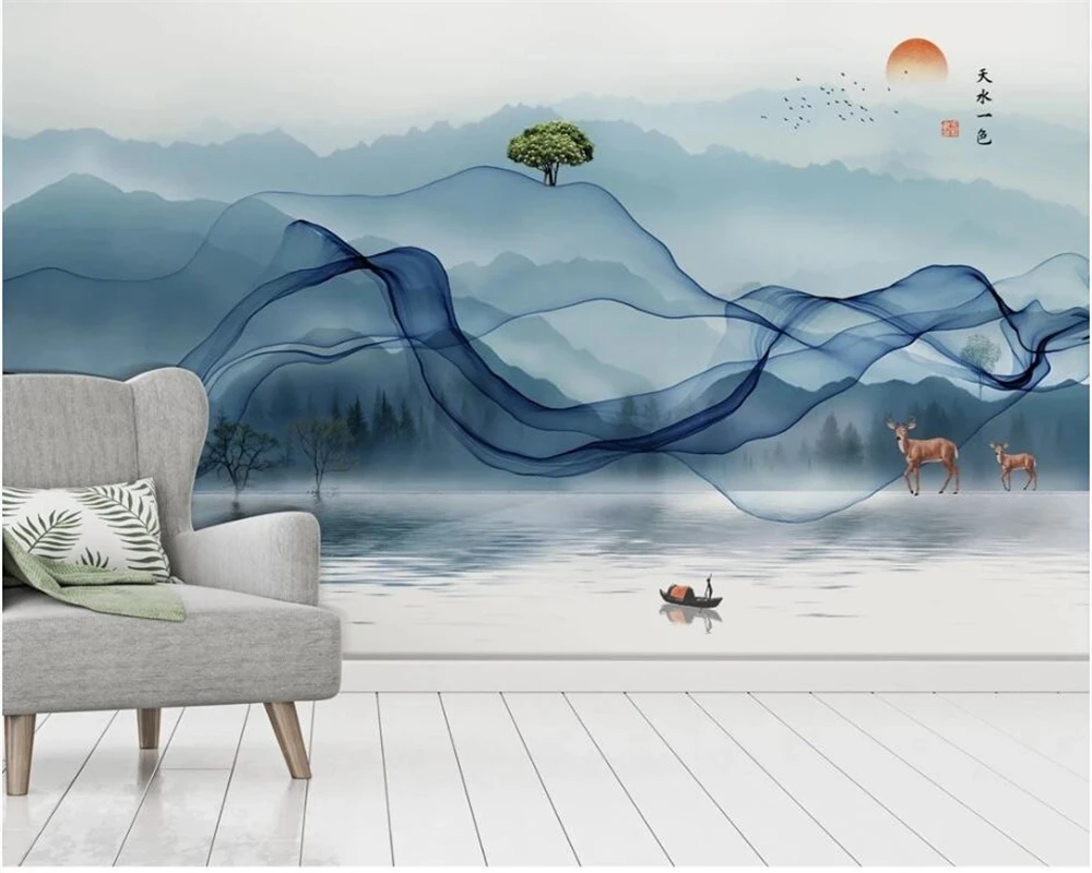 Beibehang новый китайский стиль абстрактное настроение синие золотые линии летающий журавль чернила пейзаж фон обои papier peint
Beibehang новый китайский стиль абстрактное настроение синие золотые линии летающий журавль чернила пейзаж фон обои papier peint