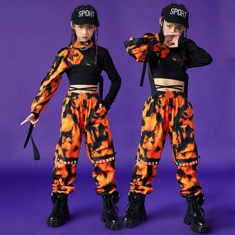 Kids Jazz Hip-Hop Dance Performance Costume Camouflage Sleeves Pants Girls Stage Outfit Rave Modern Street Dance Costume BL7440
Kids Jazz Hip-Hop Dance Performance Costume Camouflage Sleeves Pants Girls Stage Outfit Rave Modern Street Dance Costume BL7440