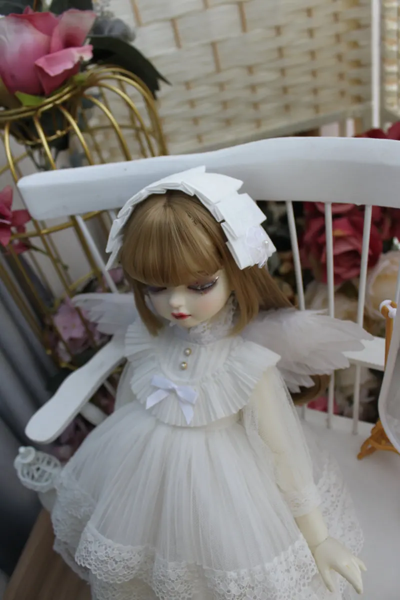 Одежда для куклы BJD, подходит для размера 1-3, 1-4, 1-6, модный белый костюм с ангелами и головным убором, аксессуары для женской куклы
Одежда для куклы BJD, подходит для размера 1-3, 1-4, 1-6, модный белый костюм с ангелами и головным убором, аксессуары для женской куклы