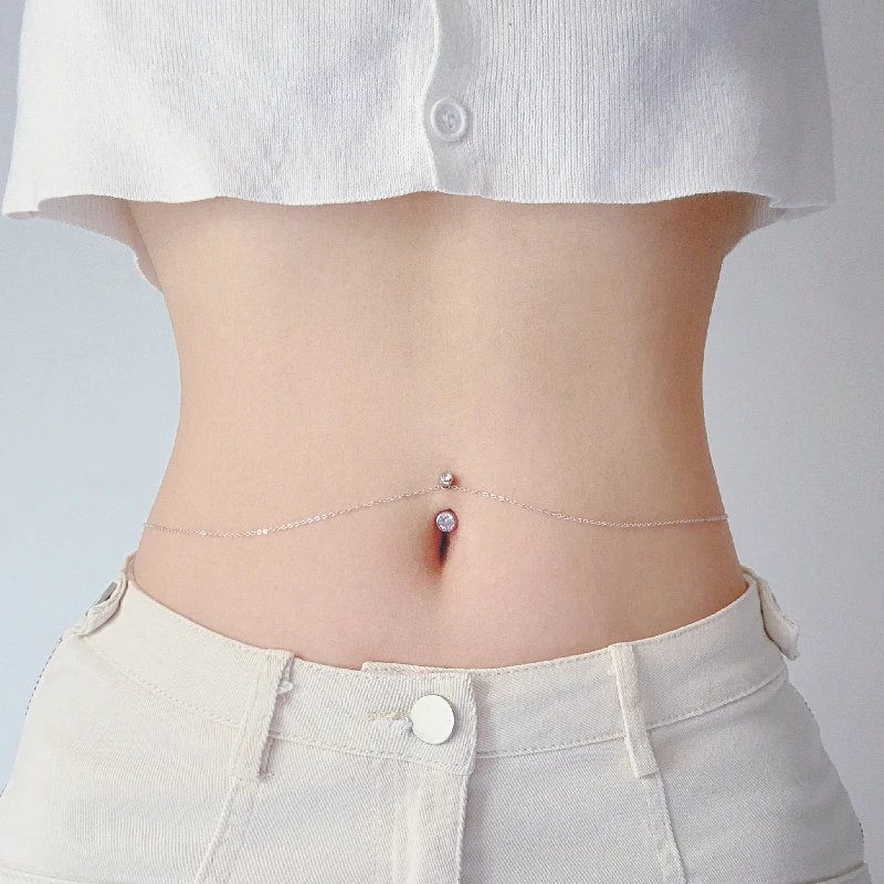 925 sterling silver Charming cz Belly Button Ring Navel Chian Piercing Jewelry Dangle Waist Body Chain
925 sterling silver Charming cz Belly Button Ring Navel Chian Piercing Jewelry Dangle Waist Body Chain