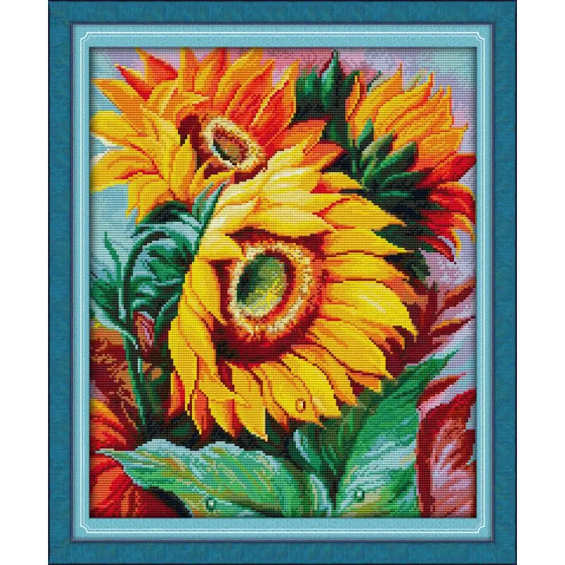Oil Painting Sunflower DIY Flower Pattern Cross Stitch Kits 14CT 11CT Canvas Needlework Embroidery Set Home Decoration Painting
Oil Painting Sunflower DIY Flower Pattern Cross Stitch Kits 14CT 11CT Canvas Needlework Embroidery Set Home Decoration Painting