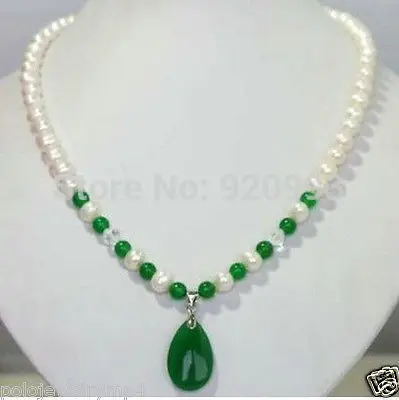 Hot sell Fast SHIPPING Wholesale&FastNew Jewerly White Freshwater Pearl & green jade Pendant Necklace ne
Hot sell Fast SHIPPING Wholesale&FastNew Jewerly White Freshwater Pearl & green jade Pendant Necklace ne