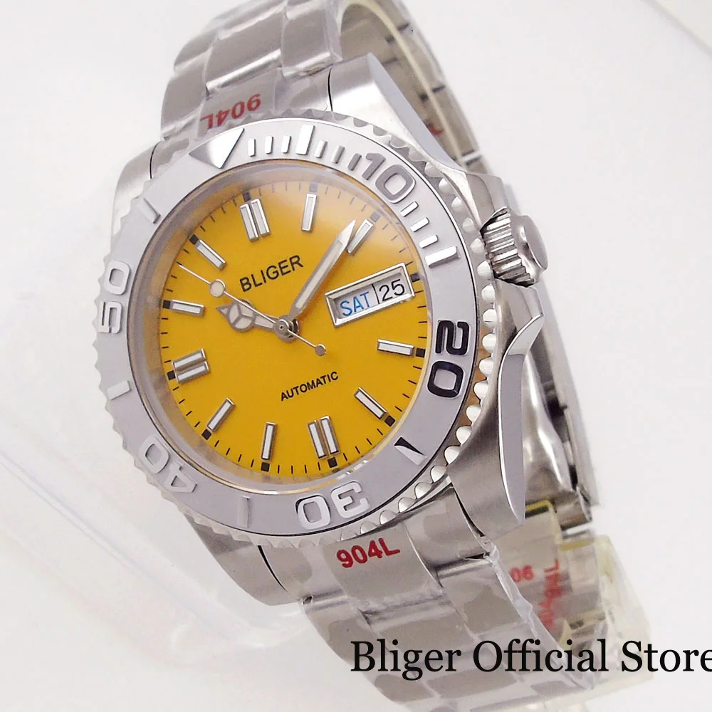 BLIGER Business Men Wtach NH36A Movement Luminous Index Brushed Bracelet Ceramic Insert Unidirectional Bezel
BLIGER Business Men Wtach NH36A Movement Luminous Index Brushed Bracelet Ceramic Insert Unidirectional Bezel