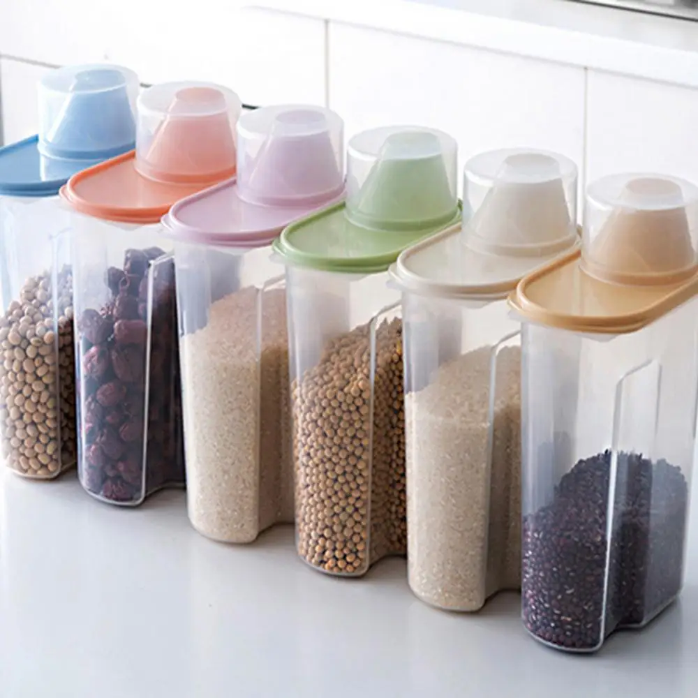 4 Pieces of 1.9 / 2.5 Liter Sealed Jar Dry Food Grain Storage Tank Rice Grains Dspenser Kitchen Organizer
4 Pieces of 1.9 / 2.5 Liter Sealed Jar Dry Food Grain Storage Tank Rice Grains Dspenser Kitchen Organizer