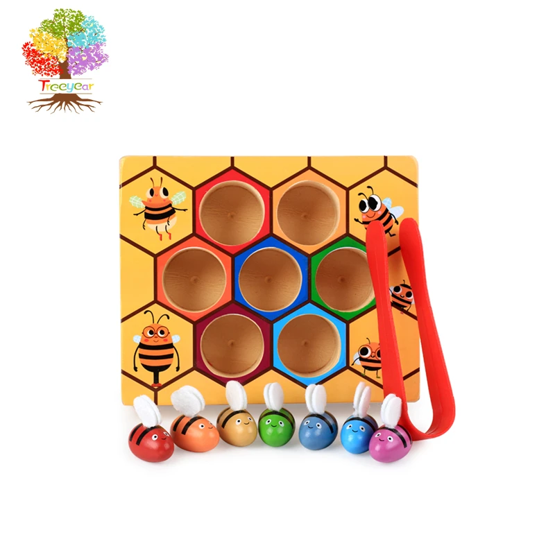 Treeyear Toddler Fine Motor Skill Toy Clamp Bee to Hive Matching Game Montessori Wooden Color Sorting Puzzle
Treeyear Toddler Fine Motor Skill Toy Clamp Bee to Hive Matching Game Montessori Wooden Color Sorting Puzzle