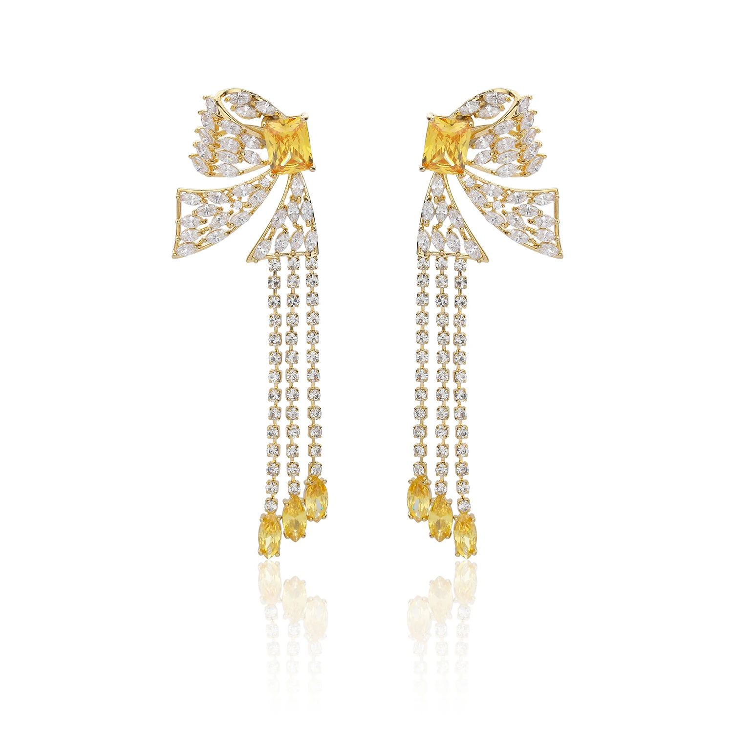 Cubic Zircon Bow Earrings for Wedding, Crystals Dangle Earring for Bride, Women Girl Gift CE10915
Cubic Zircon Bow Earrings for Wedding, Crystals Dangle Earring for Bride, Women Girl Gift CE10915
