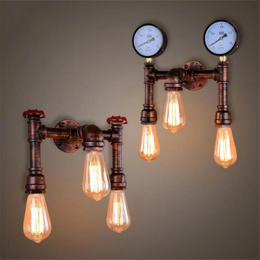 Vintage Industrial Wall Lights Industrial Water Pipe Wall Lamp Loft Wall Sconce for Bar Cafe Living Room Bedroom Bedside
Vintage Industrial Wall Lights Industrial Water Pipe Wall Lamp Loft Wall Sconce for Bar Cafe Living Room Bedroom Bedside