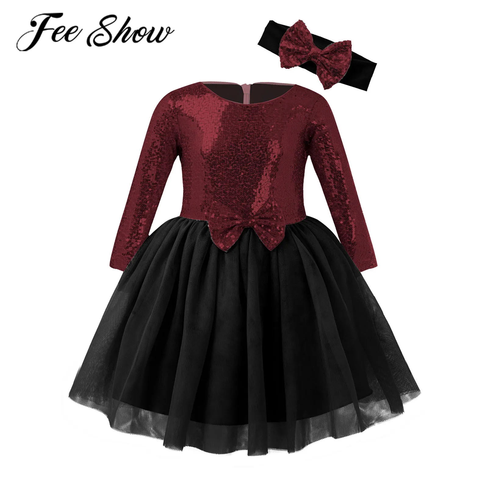 Baby Gown Baby Girl Long Sleeves Dresses Toddlers Baby Dress Sequin Party Dress with Headband Wedding Flower Girl Dress 12M-8
Baby Gown Baby Girl Long Sleeves Dresses Toddlers Baby Dress Sequin Party Dress with Headband Wedding Flower Girl Dress 12M-8