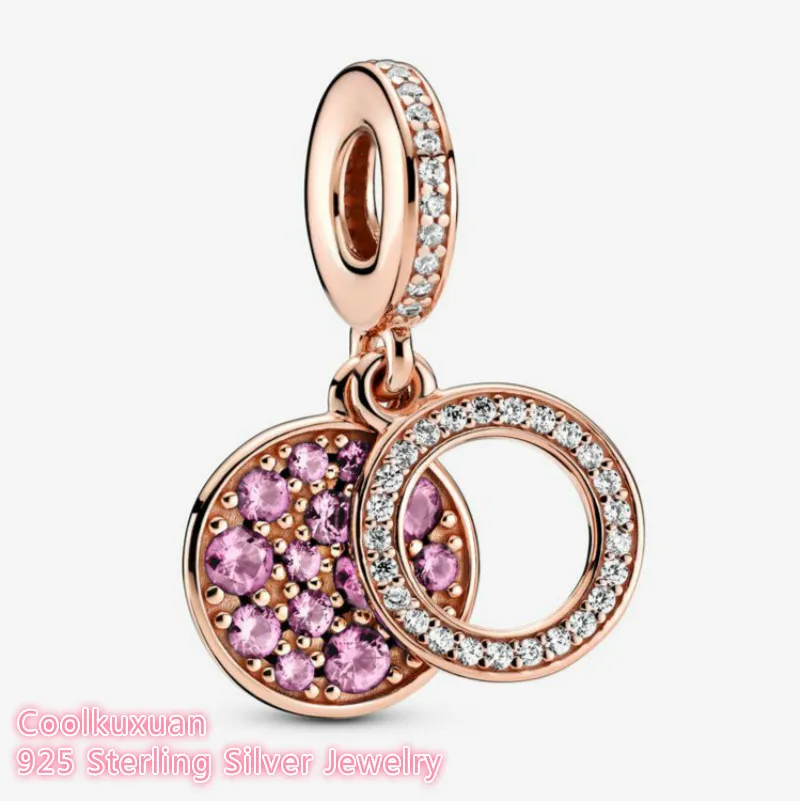 100% 925 Sterling Silver Sparkling Pink Disc Double Dangle Charm Rose Gold Beads Fits Original Pandora Bracelets Jewelry Making
100% 925 Sterling Silver Sparkling Pink Disc Double Dangle Charm Rose Gold Beads Fits Original Pandora Bracelets Jewelry Making