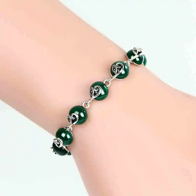 ZHJIASHUN Retro 100% 925 Sterling Silver Chalcedony Bracelets Retro Natural Round Gemstone Vintage Bracelet Jewelry For Women
ZHJIASHUN Retro 100% 925 Sterling Silver Chalcedony Bracelets Retro Natural Round Gemstone Vintage Bracelet Jewelry For Women