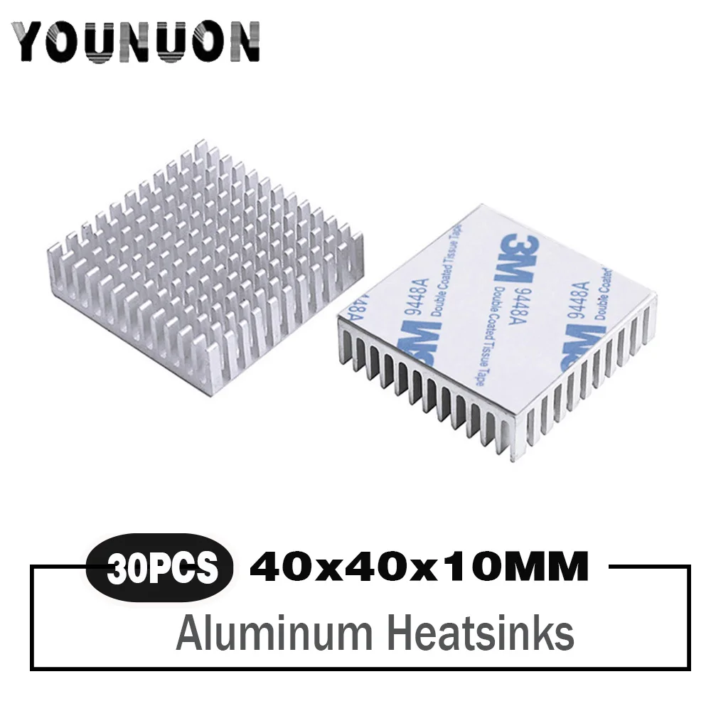 30Pcs YOUNUON 40mm 40x40x11mm Aluminum Heatsink Heat Sink Radiator Cooling Cr For Electronic Chip IC LED With Thermal Conductive
30Pcs YOUNUON 40mm 40x40x11mm Aluminum Heatsink Heat Sink Radiator Cooling Cr For Electronic Chip IC LED With Thermal Conductive