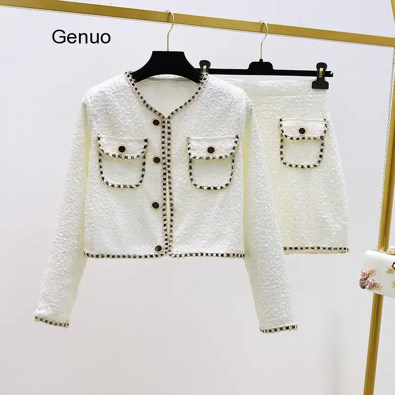 High Quality Autumn Korean Sweet Female Elegant Woolen 2 Piece Set Women Crop Top Jacket Coat & Mini Skirt Set Two Piece Outfits
High Quality Autumn Korean Sweet Female Elegant Woolen 2 Piece Set Women Crop Top Jacket Coat & Mini Skirt Set Two Piece Outfits