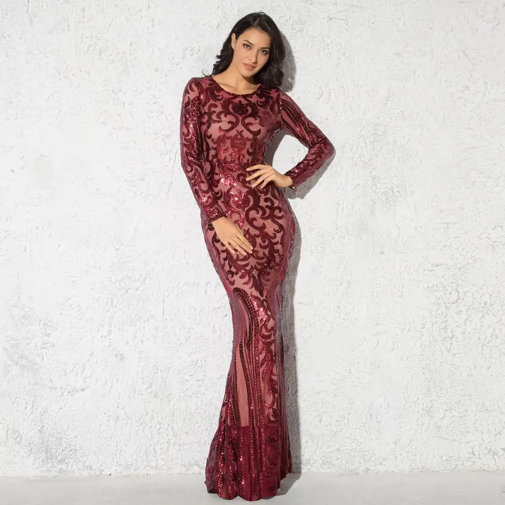 O Neck Burgundy Sequined Evening Party Dress Full Sleeved Elegant Autumn Winter Long Maxi Dress
O Neck Burgundy Sequined Evening Party Dress Full Sleeved Elegant Autumn Winter Long Maxi Dress
