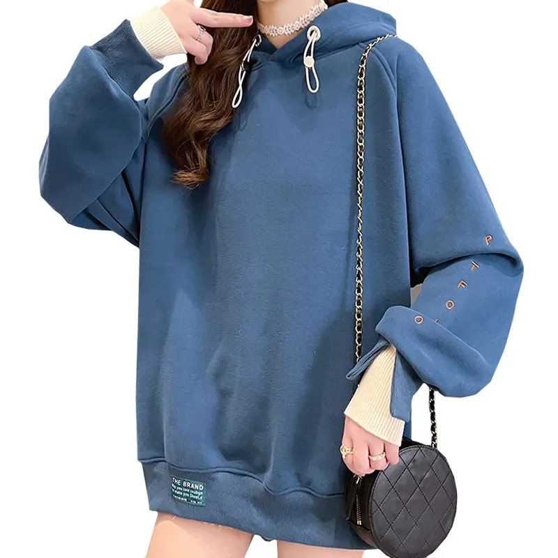 Royal Blue Clothes Women Hoodie Plus Velvet Embroidered Letter Portfolio Stitching Fake Two Pieces Winter Casual Pullover Female
Royal Blue Clothes Women Hoodie Plus Velvet Embroidered Letter Portfolio Stitching Fake Two Pieces Winter Casual Pullover Female