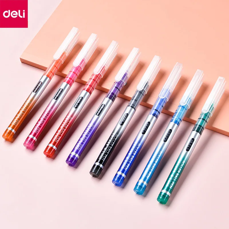 8pc/Pack Deli Color Roller Pen 0.5MM Gel Pens Straight Liquid Pen High Capacity for Marking Writing Student Business
8pc/Pack Deli Color Roller Pen 0.5MM Gel Pens Straight Liquid Pen High Capacity for Marking Writing Student Business
