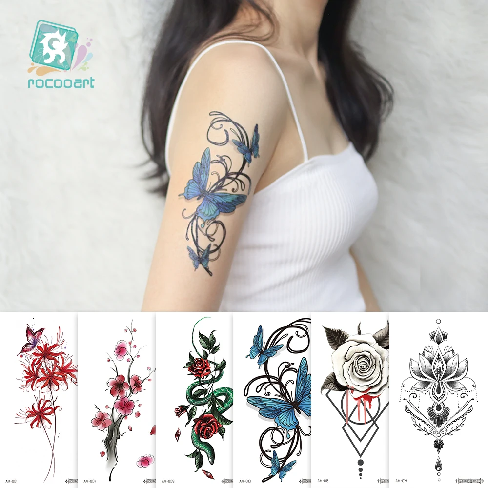 Rocooart Flower Arm Tattoos Lotus Snake Temporary Tattoo Butterfly Stickers For Women Leg Chest Fake Tatoo Waterproof Body Tatto
Rocooart Flower Arm Tattoos Lotus Snake Temporary Tattoo Butterfly Stickers For Women Leg Chest Fake Tatoo Waterproof Body Tatto
